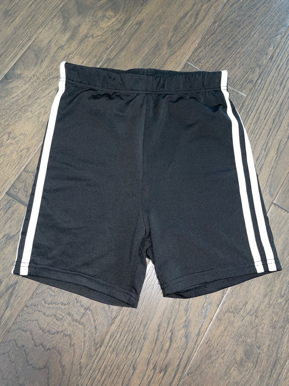 SHEIN Black Athletic Shorts with White Side Stripes